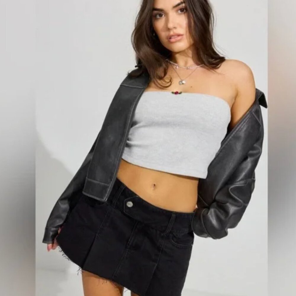 Garage Micro Coal Denim Skort Black Size S